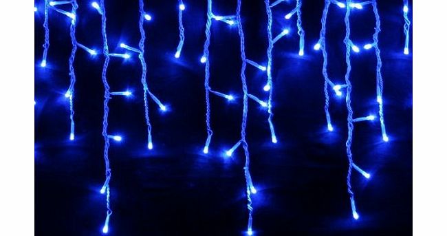 Ex-Pro Mini LED BLUE - Icicle Colour Outdoor Christmas Lights [Solar Powered] - ICICLE